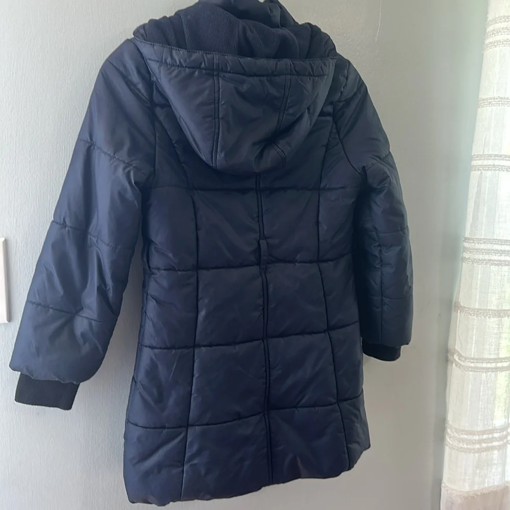 Calvin Klein Youth, Navy Blue,Zip-Up Hooded Puffer Coat Jacket SizeSmall/Petite